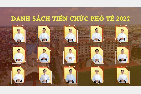 Giáo phận Thái Bình: Danh sách Tiến chức Phó tế năm 2022